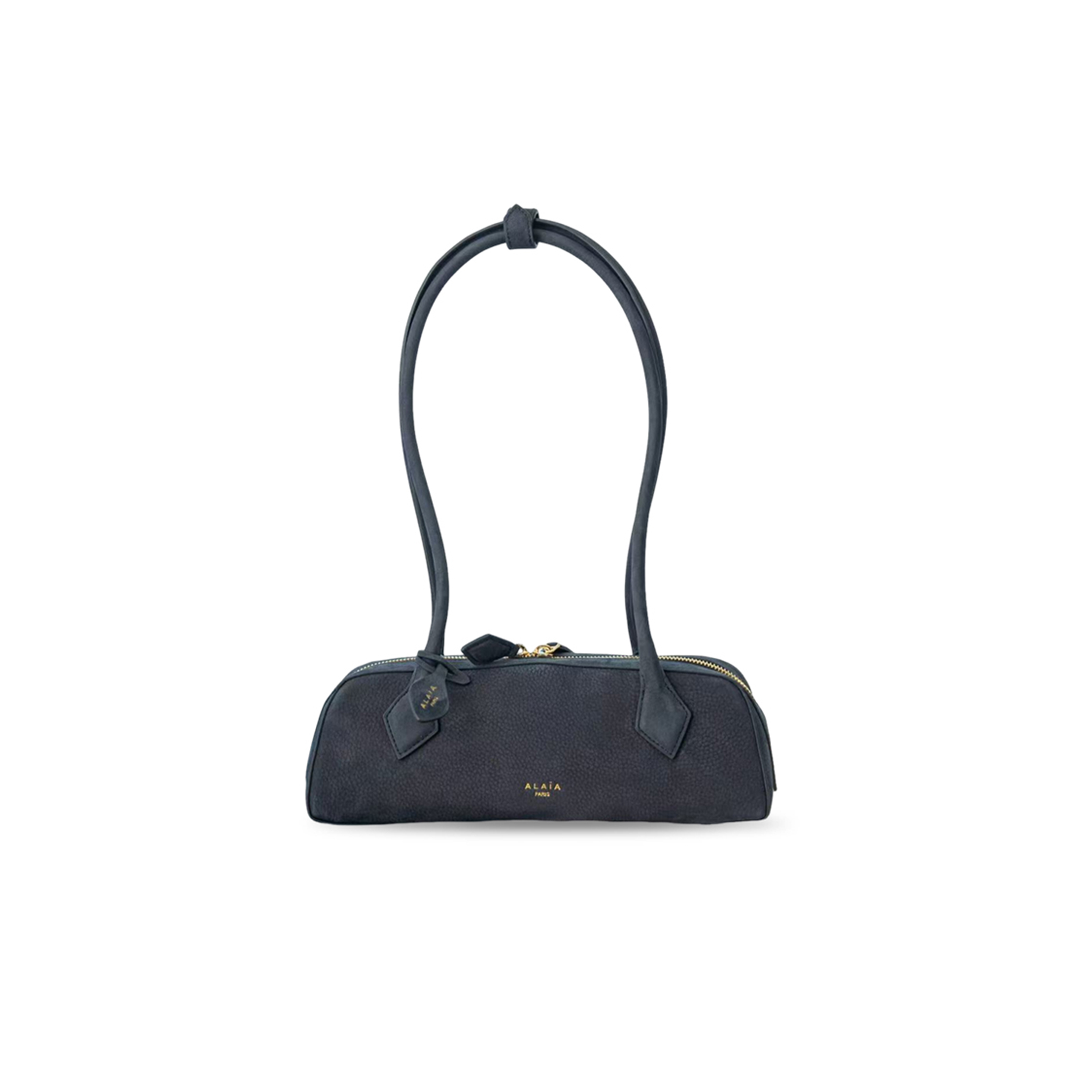 ALAÏA LE TECKEL SMALL SUEDE SHOULDER BAG BURGUNDY AA1S06033CA214 (27*9*8cm)